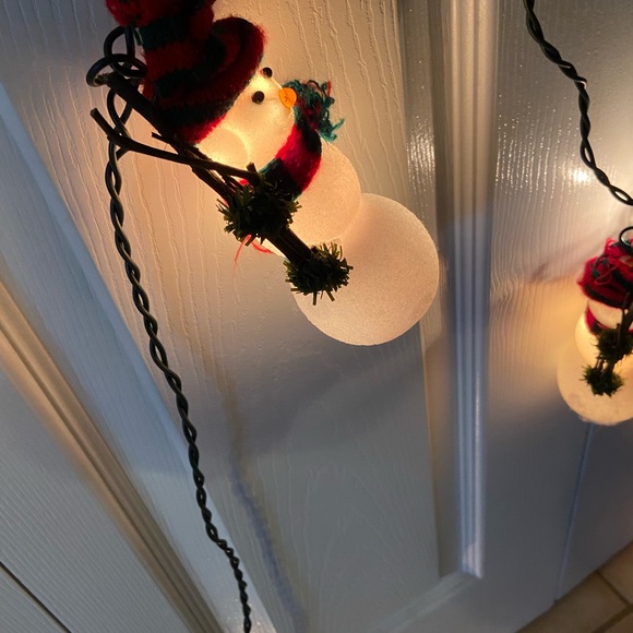 5 Electric White snowman with red & green scarf & hat - Picture 4 of 15